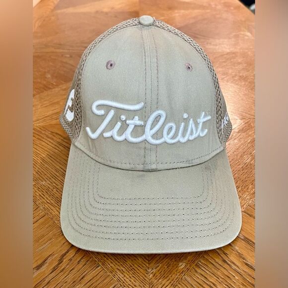 Titleist FootJoy FJ Pro V1 Golf Hat Vented Size Small-Medium Tan Brown - Picture 1 of 8